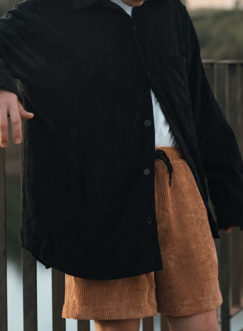 Camisa Cotelê Casual (Preto)