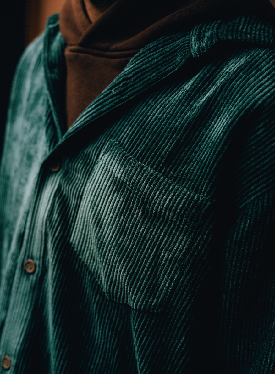 Camisa Cotelê Casual (Verde)