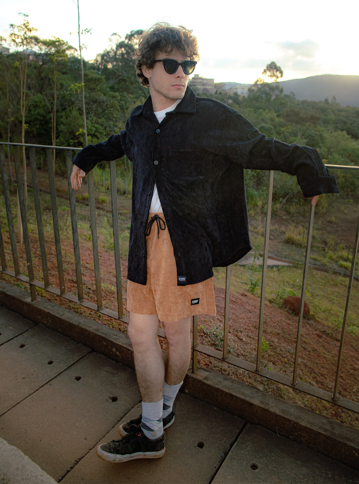 Camisa Cotelê Casual (Preto)